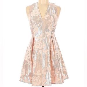 Nordstrom Topshop Metallic Pink Cocktail Dress